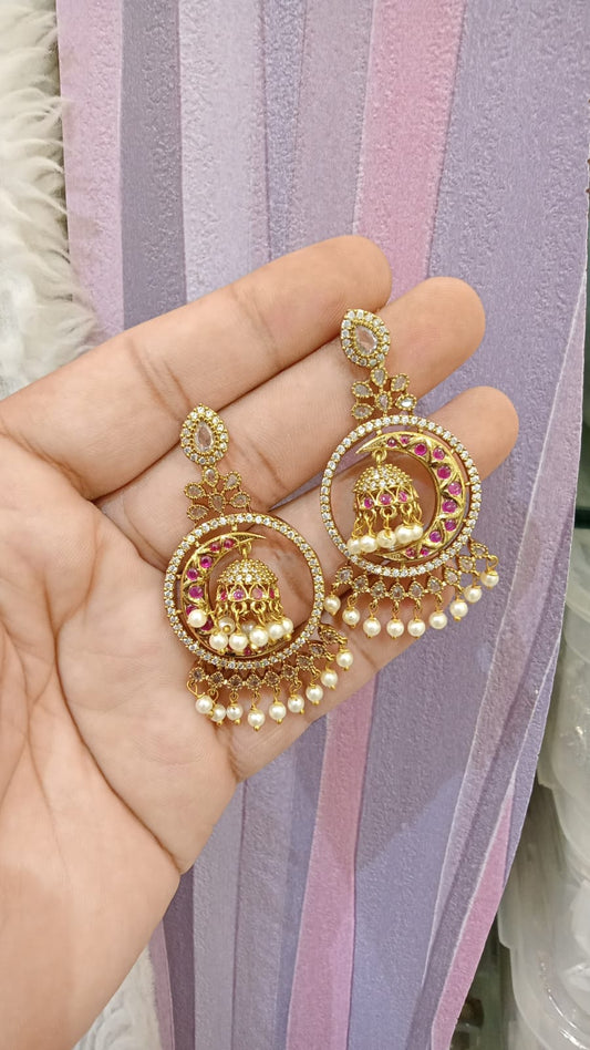 Premium chandballi pearl earrings