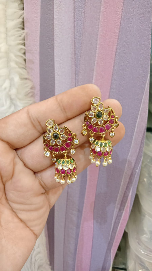 Premium kutty kemp stone jumkas