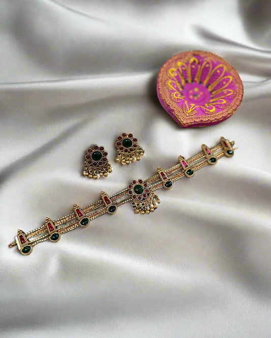 Exquisite Kerala Jewelry Choker necklace Set | Traditional Gold Necklace for Brides