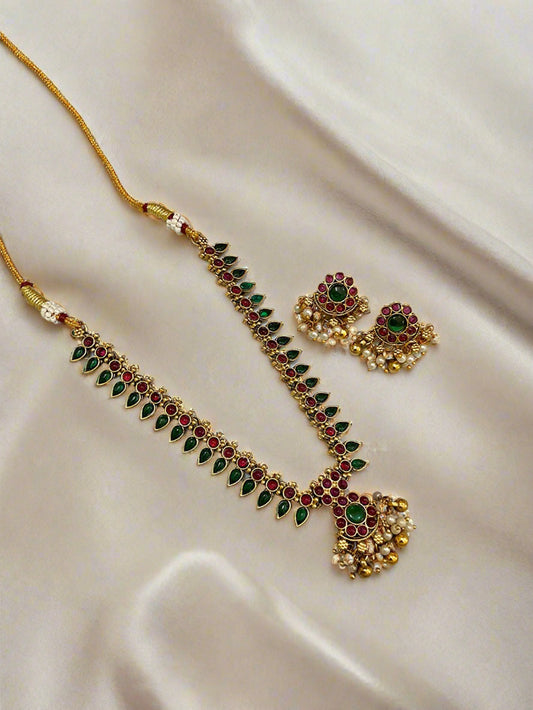 Premium Kerala Jewelry Necklace Set | Traditional Gold Design for Brides