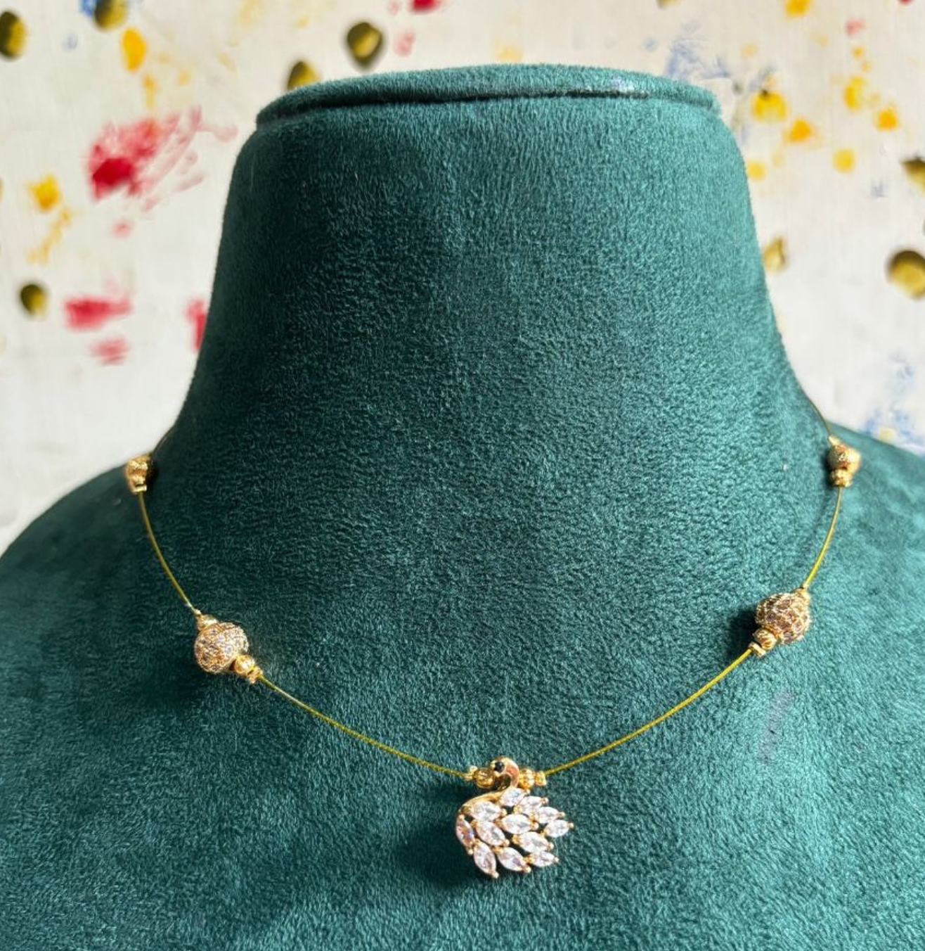 Invisible Diamond replica Peacock necklace with earrings