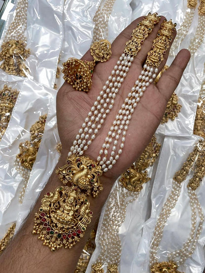 Exquisite White Pearl Haram Necklace Set