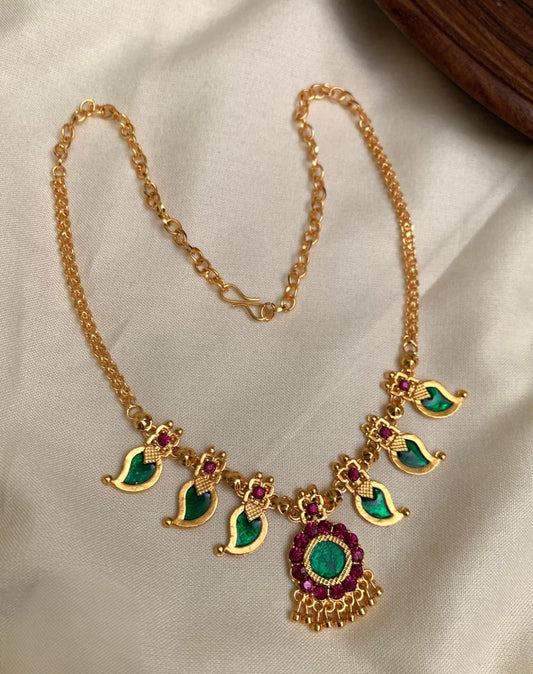 Kerala manga gold finish necklace