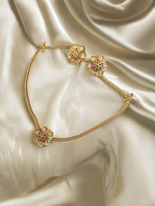 Premium gold finish flower atigai