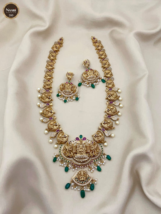 Premium 3D lakshmi peacock Bridal haram