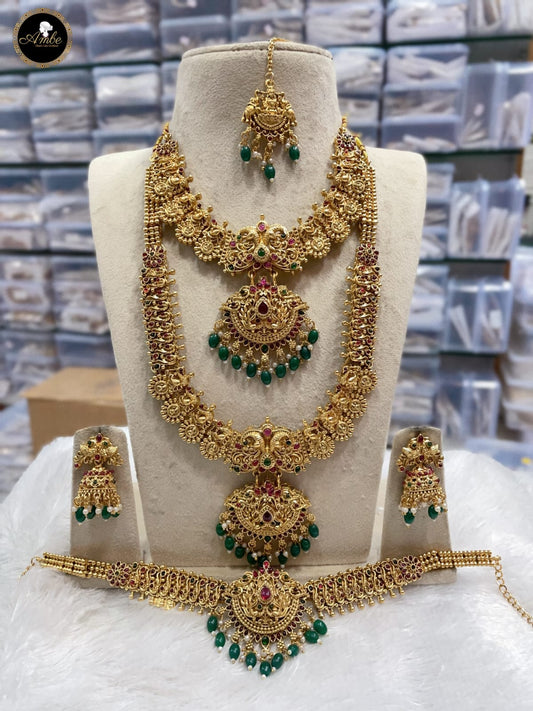 Bridal Gold finish peacock set