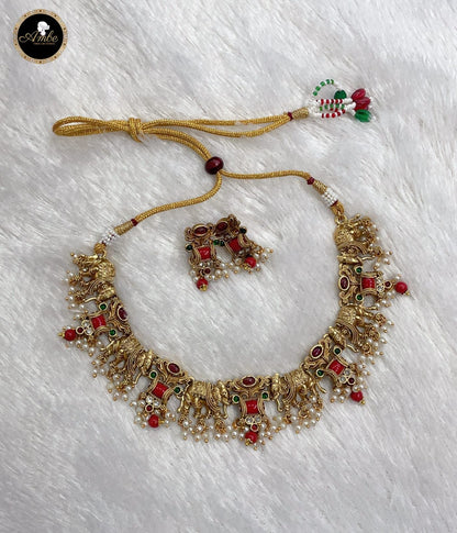 Premium elephant coral necklace