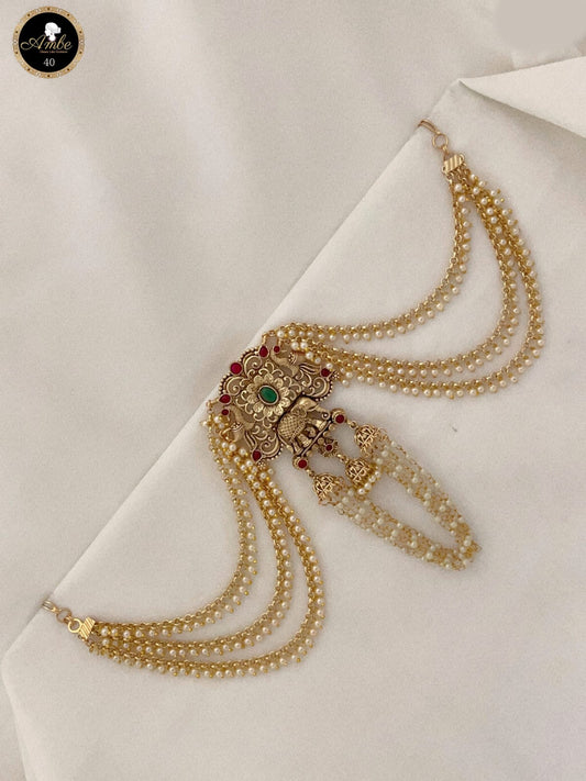Premium Gold finish hair brooch