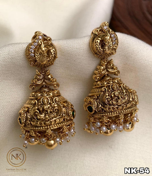 Premium antique finish intricate design jumkas