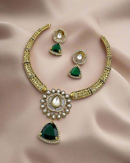 Premium Swarnika Emerald Necklace Set | Luxury Indian Jewelry for High-Value Buyers