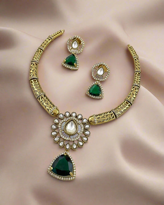 Premium Swarnika Emerald Necklace Set | Luxury Indian Jewelry for High-Value Buyers