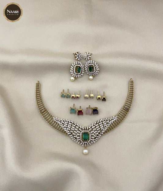 Premium diamond stylish necklace - color customisable