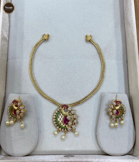 Premium gold finish peacock atigai