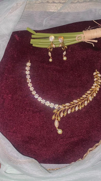 Premium Ad stone gold finish necklace