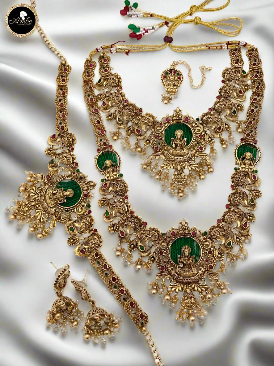Divine Lakshmi Bridal Necklace Haram Set